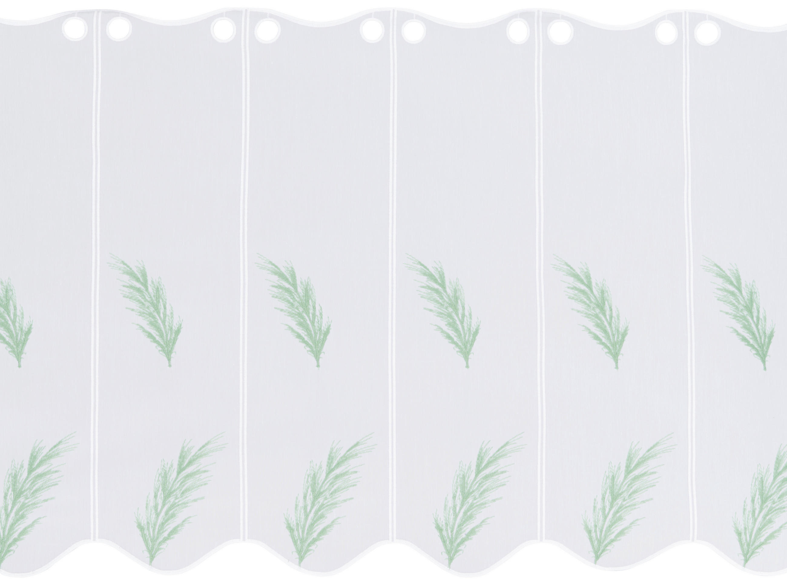 KURZGARDINE   - Weiß/Grün, Design, Textil (60cm) - Esposa