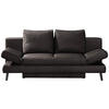SCHLAFSOFA  in Echtleder Dunkelbraun  - Dunkelbraun/Schwarz, Design, Leder/Metall (200/85/90cm) - Novel