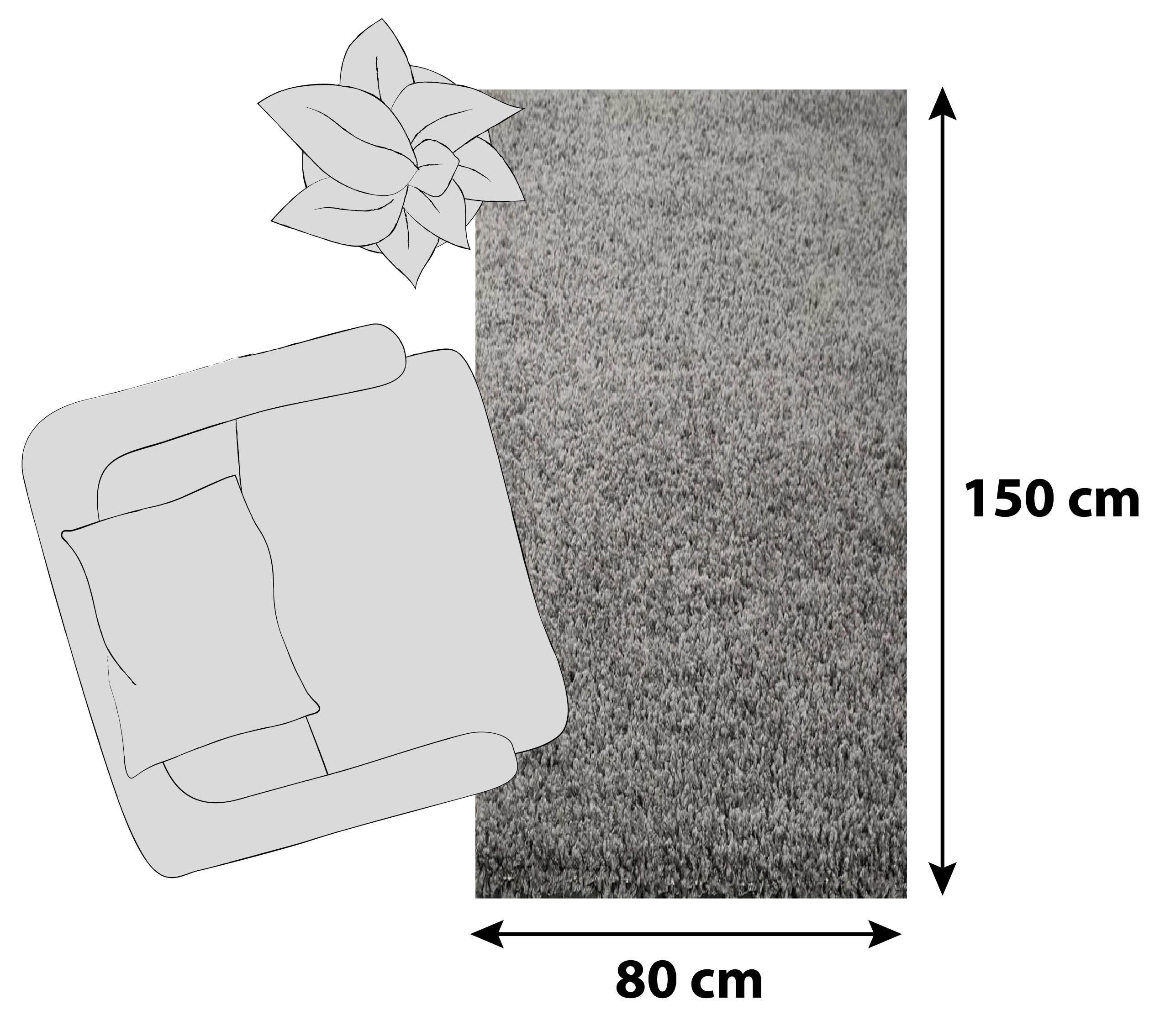 HOCHFLORTEPPICH 80/150 cm Prime Anthrazit  - Anthrazit, MODERN, Textil (80/150cm)