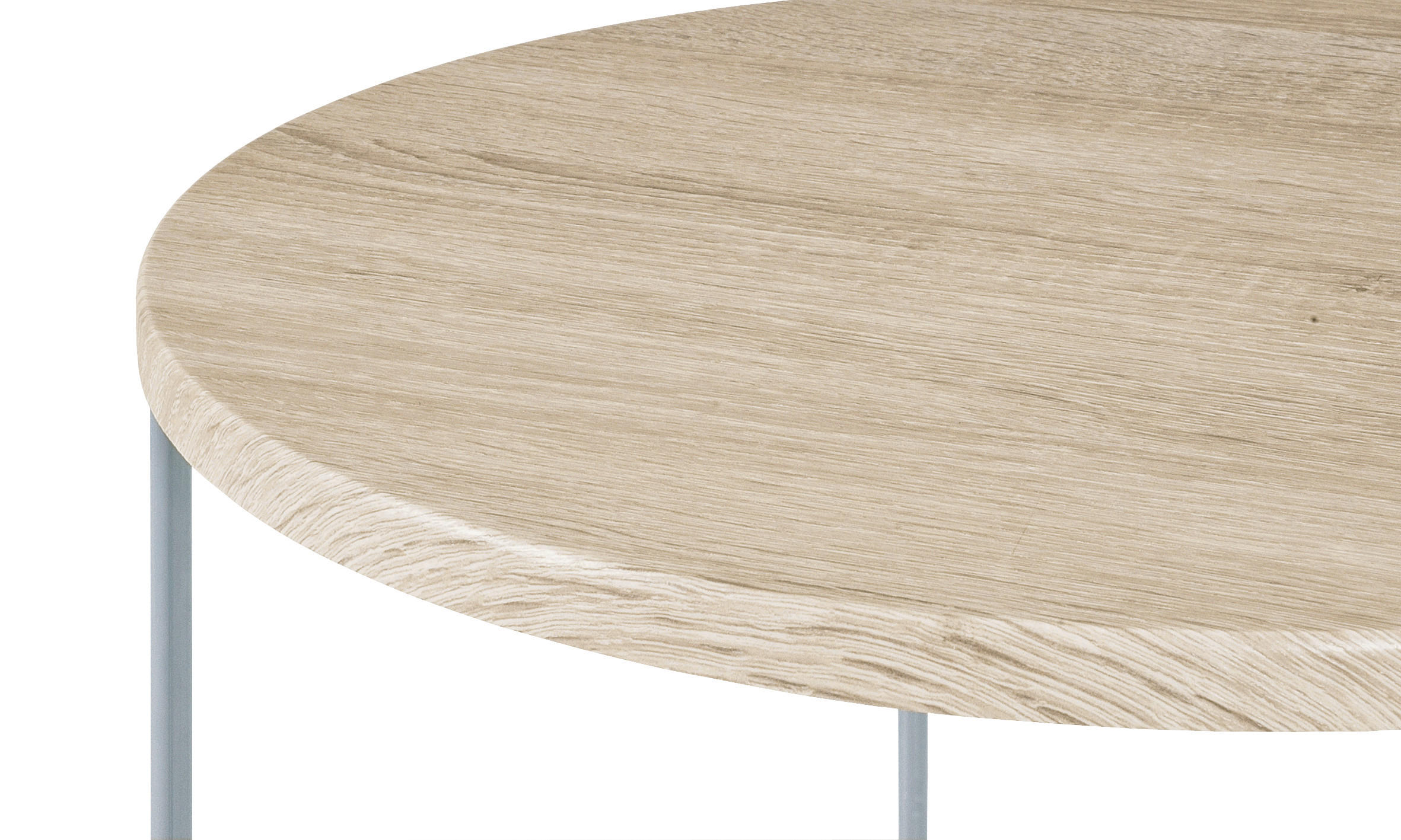 BEISTELLTISCH 40/40/52 cm Eichefarben, Alufarben rund  - Eichefarben/Alufarben, MODERN, Holzwerkstoff/Metall (40/40/52cm)