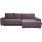 ECKSOFA inkl. Funktionen in Flachgewebe Rotbraun  293/195 cm  - Rotbraun/Silberfarben, Design, Holz/Textil (293/195cm) - Cantus