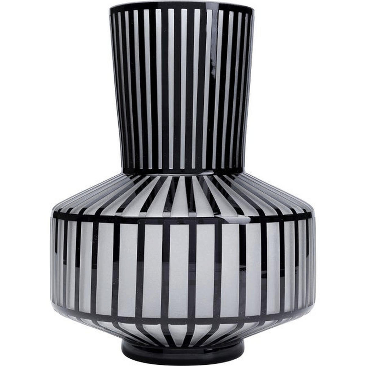 VASE  - Schwarz/Weiß, Design, Glas (24/31/24cm) - Kare-Design