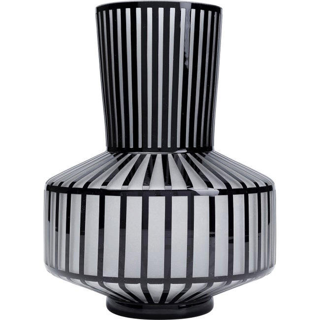 Kare-Design Vase Schwarz, Weiß 24x31x24 cm