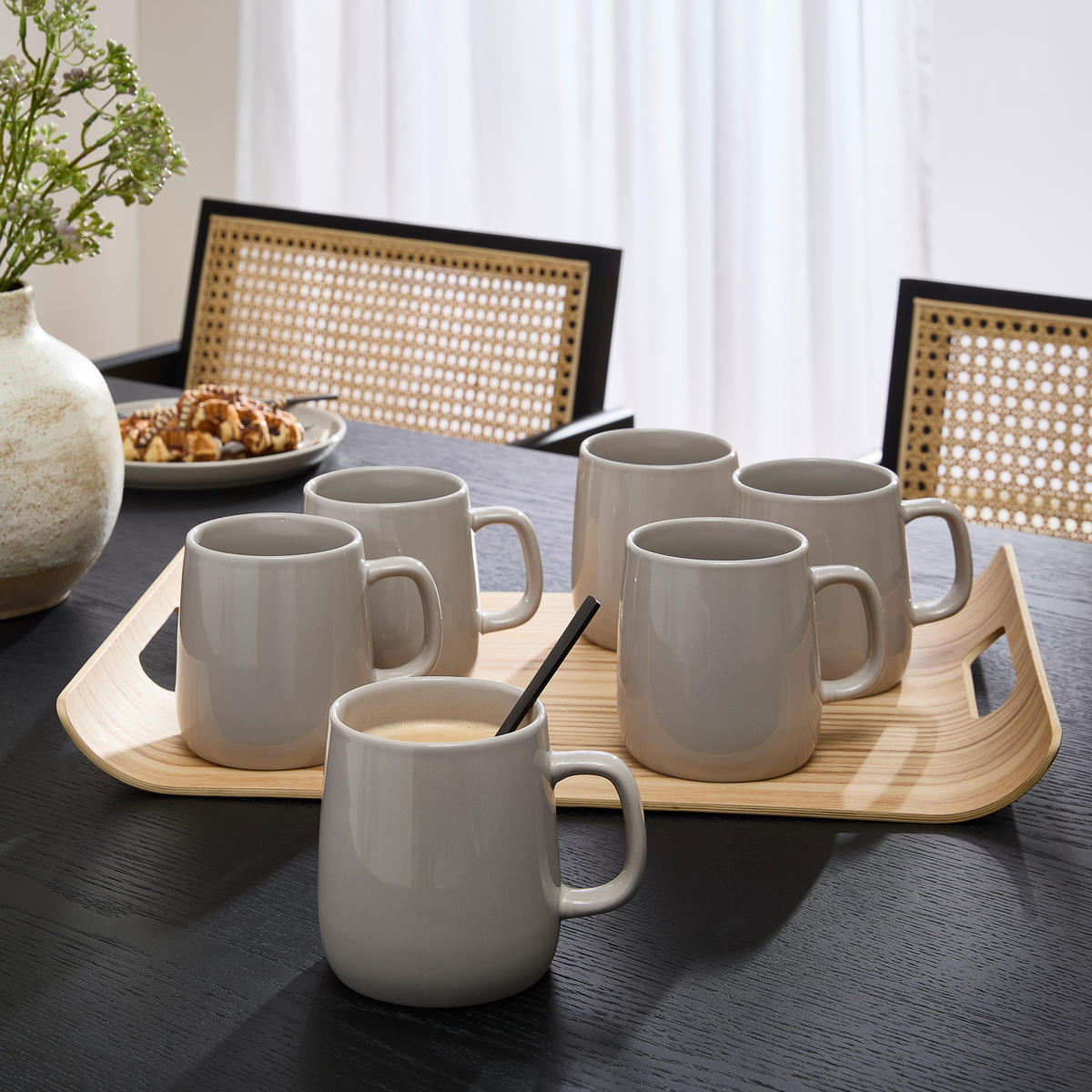 KAFFEEBECHERSET Colori Grigio 6-teilig  - Grau, Trend, Keramik - Novel