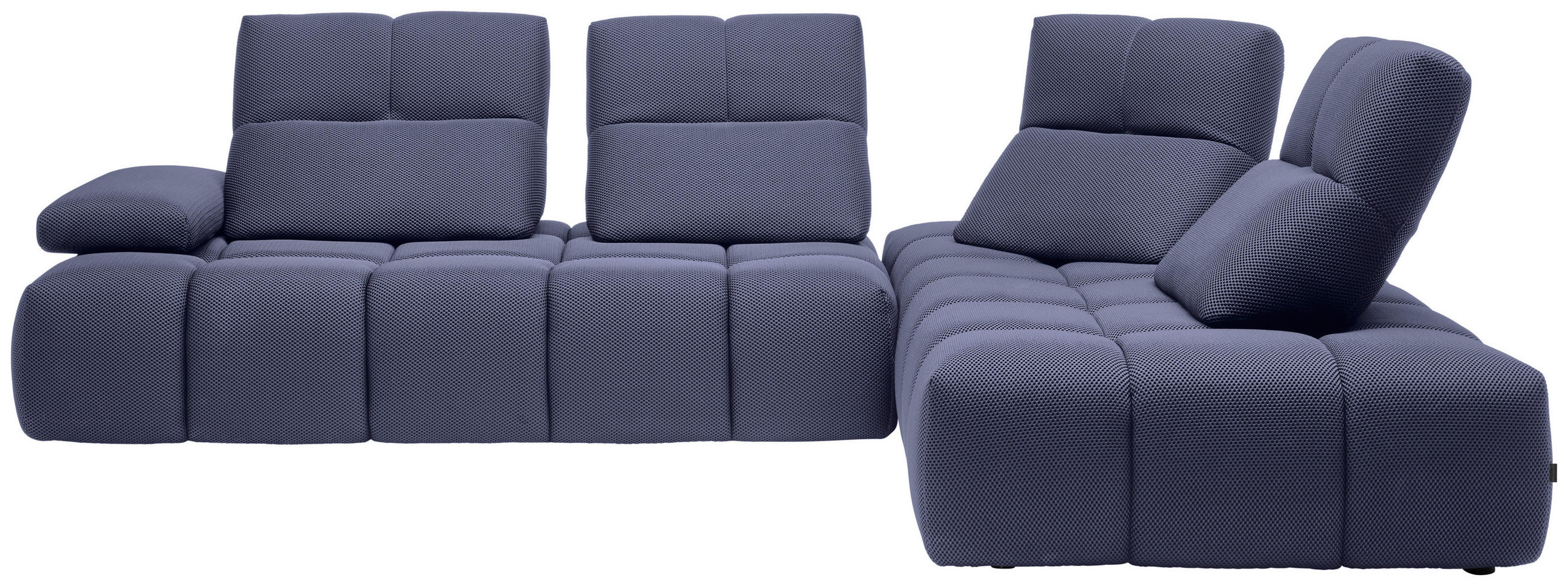 ECKSOFA in Struktur Violett  313/233 cm  - Violett/Schwarz, Design, Kunststoff/Textil (313/233cm) - Emilio Belluti