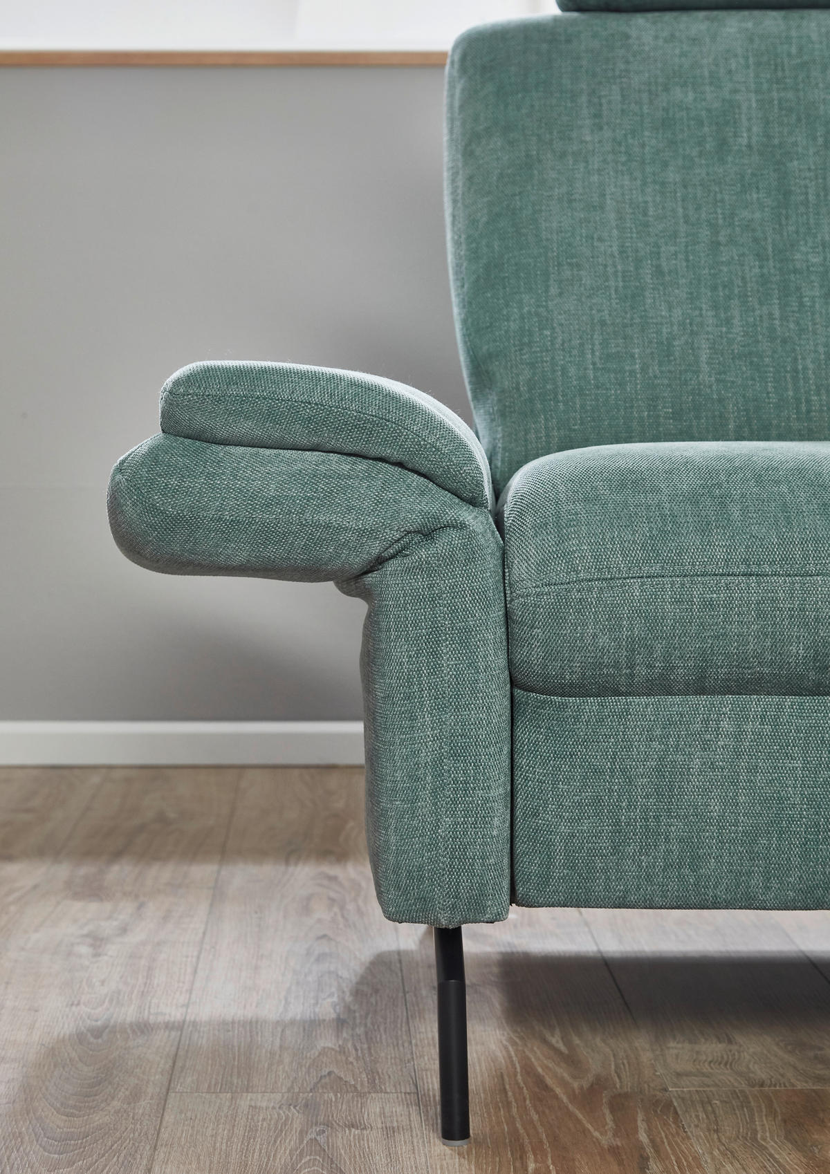 ECKSOFA in Chenille Blau  - Blau/Schwarz, Konventionell, Textil/Metall (190/241cm) - Beldomo Comfort