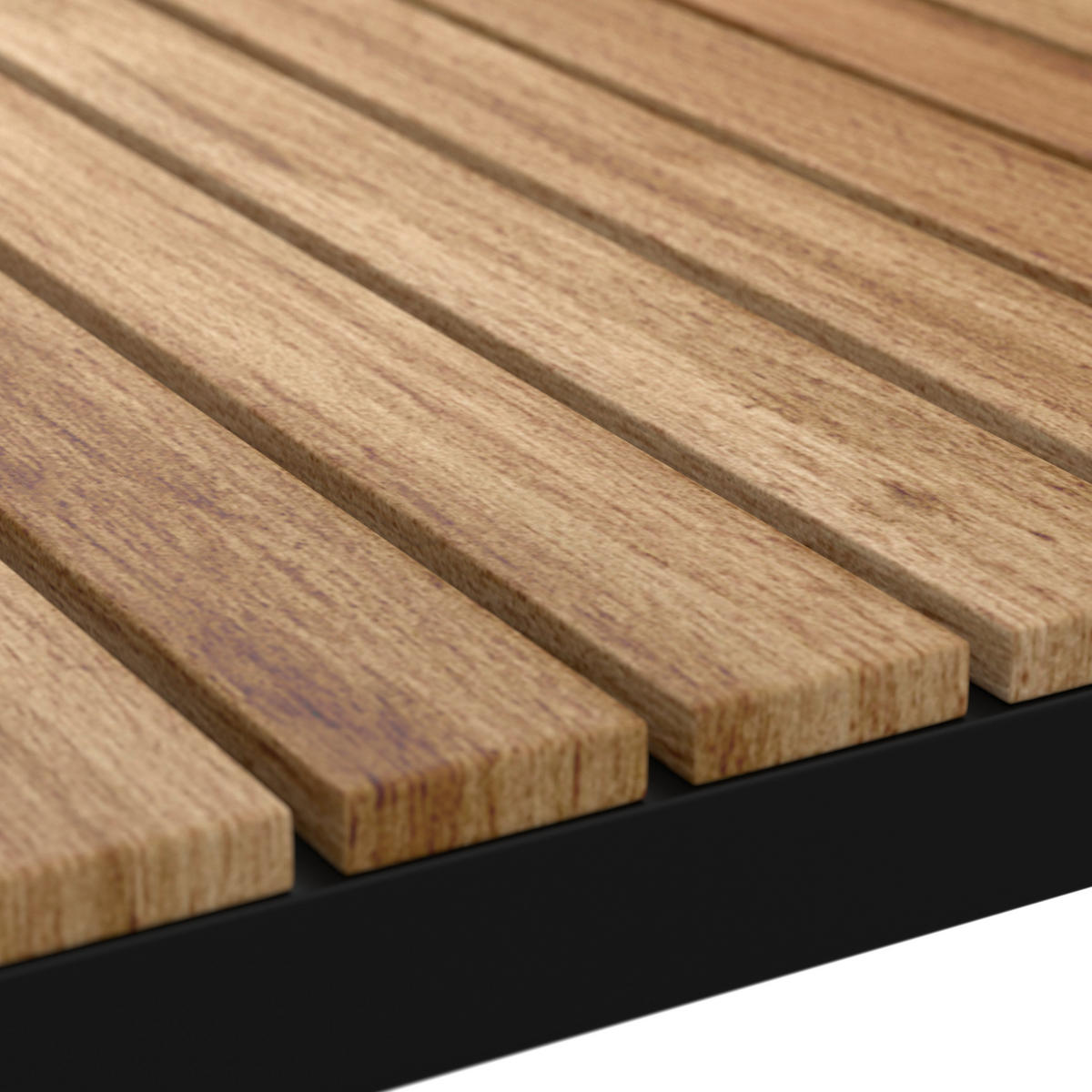 DINING-LOUNGESET   - Schwarz/Akaziefarben, Design, Holz/Textil (205/205cm) - Ambia Garden