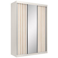SCHIEBETÜRENSCHRANK 150/215/59,5 cm,  in Kaschmir, 3 Tür(en)  - Kaschmir/Schwarz, MODERN, Holzwerkstoff/Metall (150/215/59,5cm) - P & B