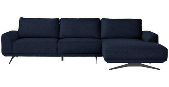 ECKSOFA in Webstoff Blau  - Blau/Schwarz, Design, Textil/Metall (320/172cm) - Valnatura