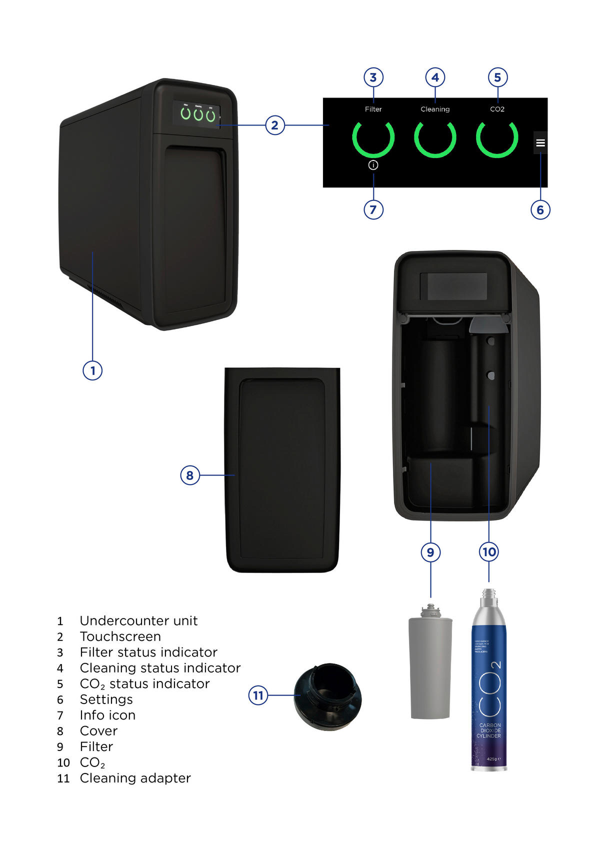 KÜCHENARMATUR  - Schwarz, Basics, Kunststoff (20/43,90/51,60cm)