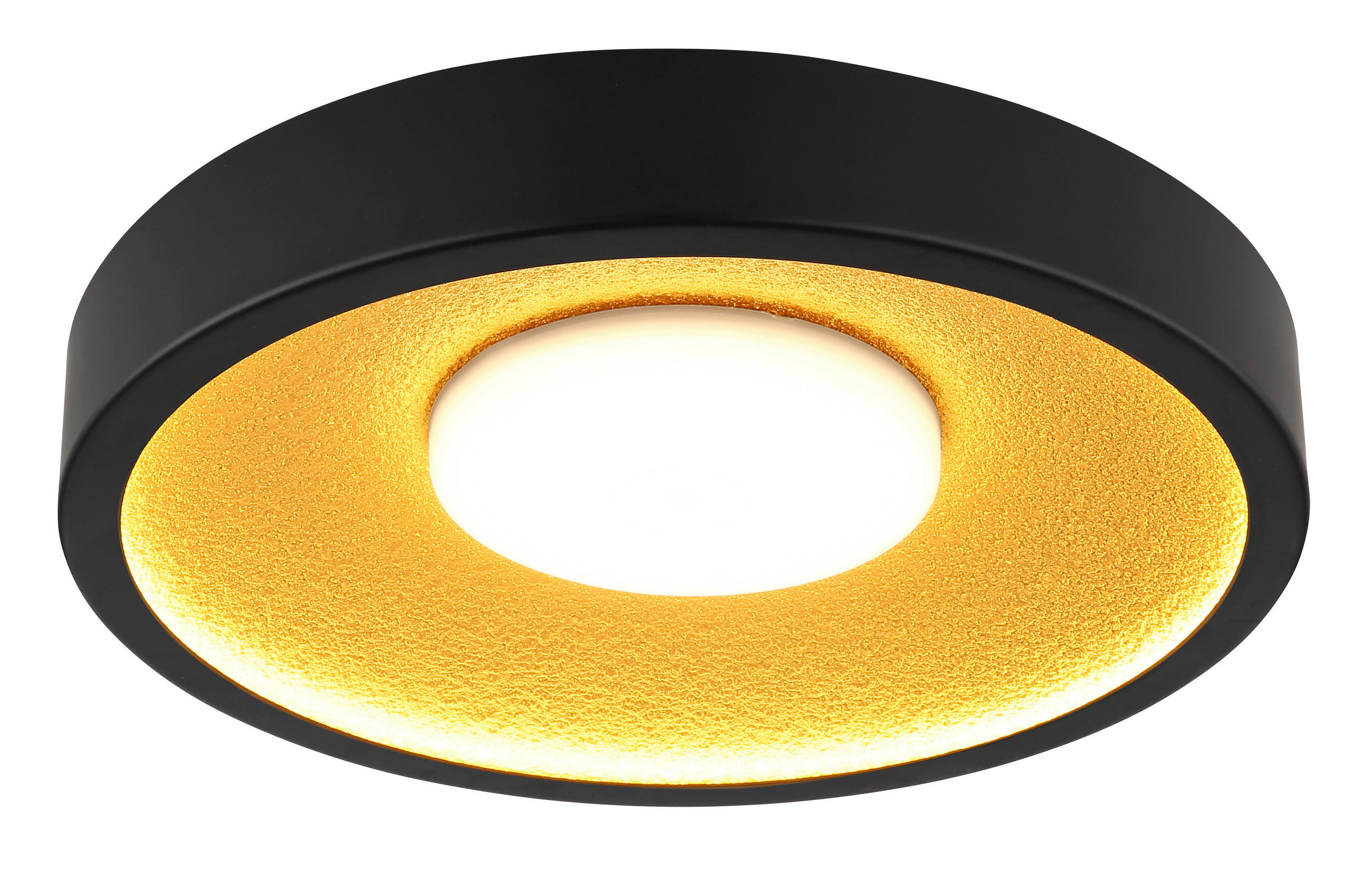 LED-DECKENLEUCHTE 40/8,7 cm   - Goldfarben/Schwarz, Design, Kunststoff/Metall (40/8,7cm) - Globo