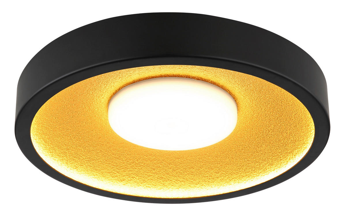 LED-DECKENLEUCHTE 40/8,7 cm   - Goldfarben/Schwarz, Design, Kunststoff/Metall (40/8,7cm) - Globo