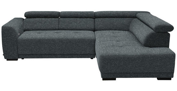 ECKSOFA in Chenille Grau 284/205 cm - Schwarz/Grau, Design, Kunststoff/Textil (284/205cm) - Xora