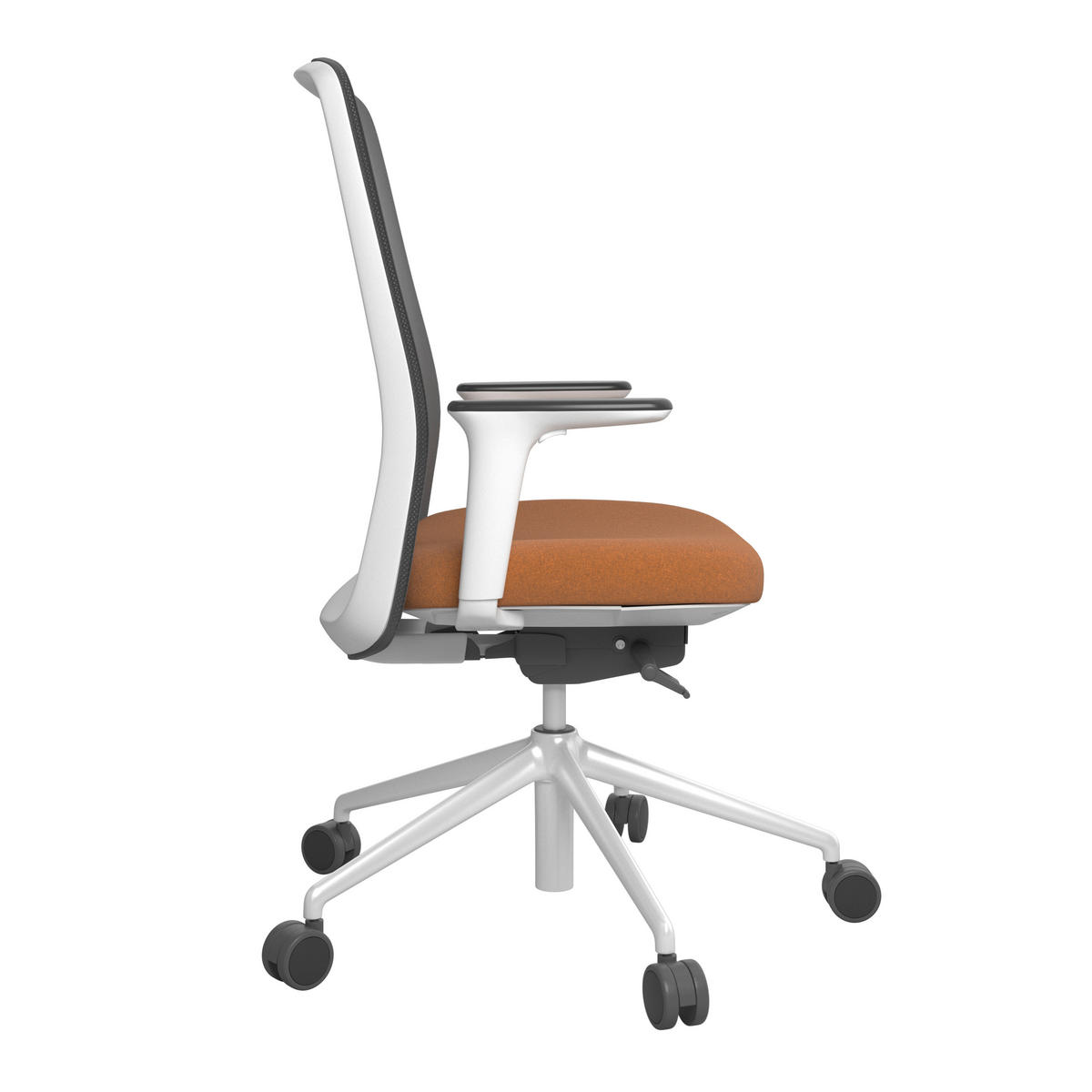 DREHSTUHL Orange, Schwarz, Weiß  - Schwarz/Orange, MODERN, Kunststoff/Textil (70/103-115/70cm)