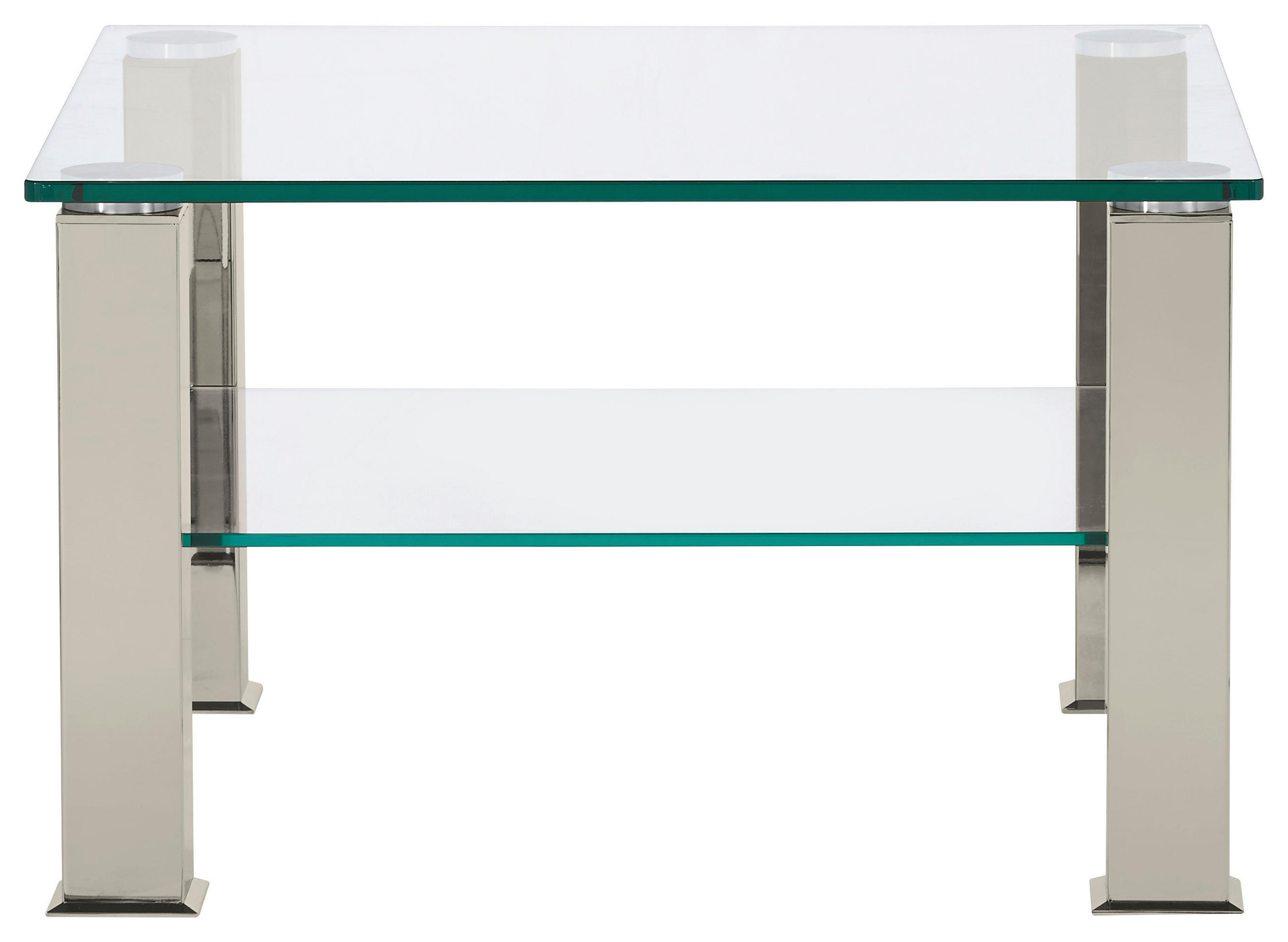 COUCHTISCH Kristallglas 75/75/42,5 cm quadratisch Hellgrau  - Hellgrau, Design, Glas/Kunststoff (75/75/42,5cm)