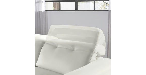 ECKSOFA in Echtleder Weiß  163/305 cm  - Eichefarben/Schwarz, Design, Leder/Holz (163/305cm) - Novel