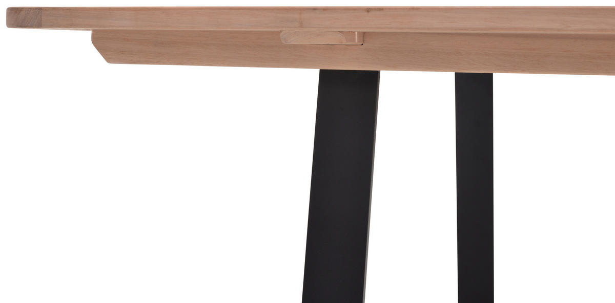 GARTENTISCH 208/89/74 cm Metall rechteckig  - Schwarz/Teakfarben, Design, Holz/Metall (208/89/74cm) - Ambia Garden