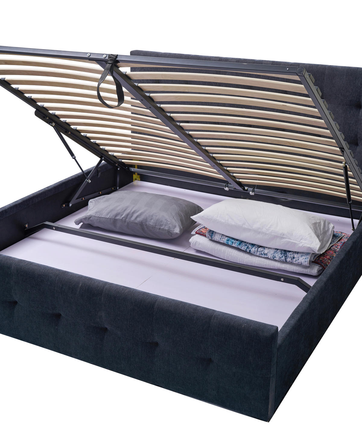 POLSTERBETT 140/200 cm,  in Beige, Lattenrost, Bettkasten, gepolstertes Kopfteil,  - Beige/Schwarz, Design, Holz/Kunststoff (140/200cm) - Boxxx