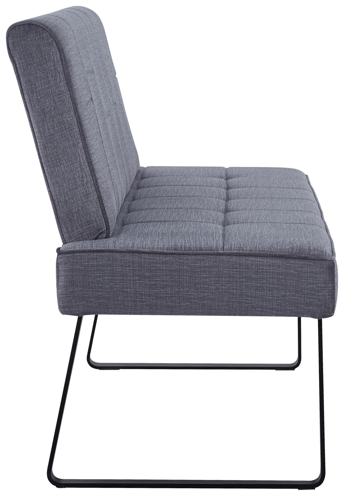 SITZBANK in Metall, Textil Dunkelgrau  - Dunkelgrau/Schwarz, KONVENTIONELL, Textil/Metall (140/88/62cm) - MID.YOU
