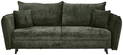 SCHLAFSOFA Chenille Olivgrün  - Schwarz/Olivgrün, KONVENTIONELL, Holz/Textil (238/99/108cm) - Carryhome