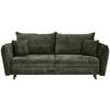SCHLAFSOFA Chenille Olivgrün  - Schwarz/Olivgrün, KONVENTIONELL, Holz/Textil (238/99/108cm) - Carryhome