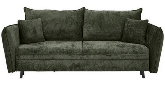 SCHLAFSOFA in Chenille Olivgrün  - Schwarz/Olivgrün, KONVENTIONELL, Holz/Textil (238/99/108cm) - Carryhome