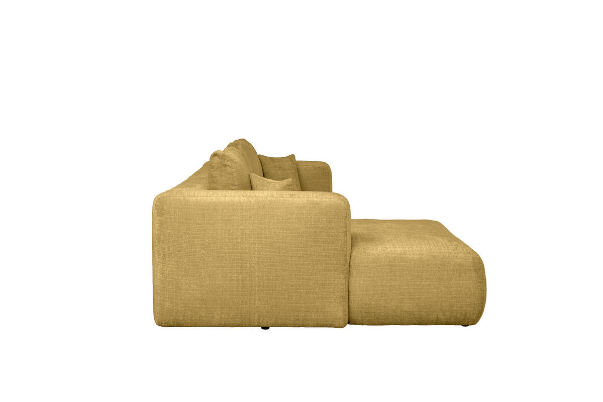 ECKSOFA Goldfarben Chenille Zierkissen, Rückenkissen, Rücken echt  - Goldfarben/Schwarz, MODERN, Kunststoff/Textil (188/276cm) - Milino