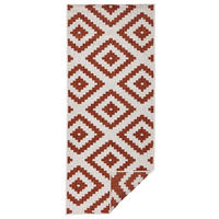 OUTDOORTEPPICH 80/350 cm Twin Creme, Terracotta  - Terracotta/Creme, Basics, Kunststoff (80/350cm)