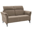 2-SITZER-SOFA in Mikrofaser Taupe  - Taupe/Schwarz, KONVENTIONELL, Textil/Metall (178/103/95cm) - Dieter Knoll