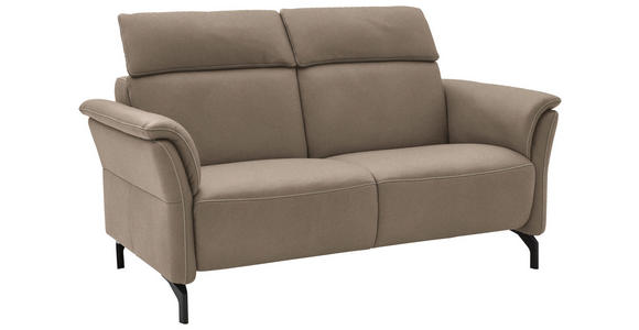 2-SITZER-SOFA in Mikrofaser Taupe - Taupe/Schwarz, KONVENTIONELL, Textil/Metall (178/103/95cm) - Dieter Knoll