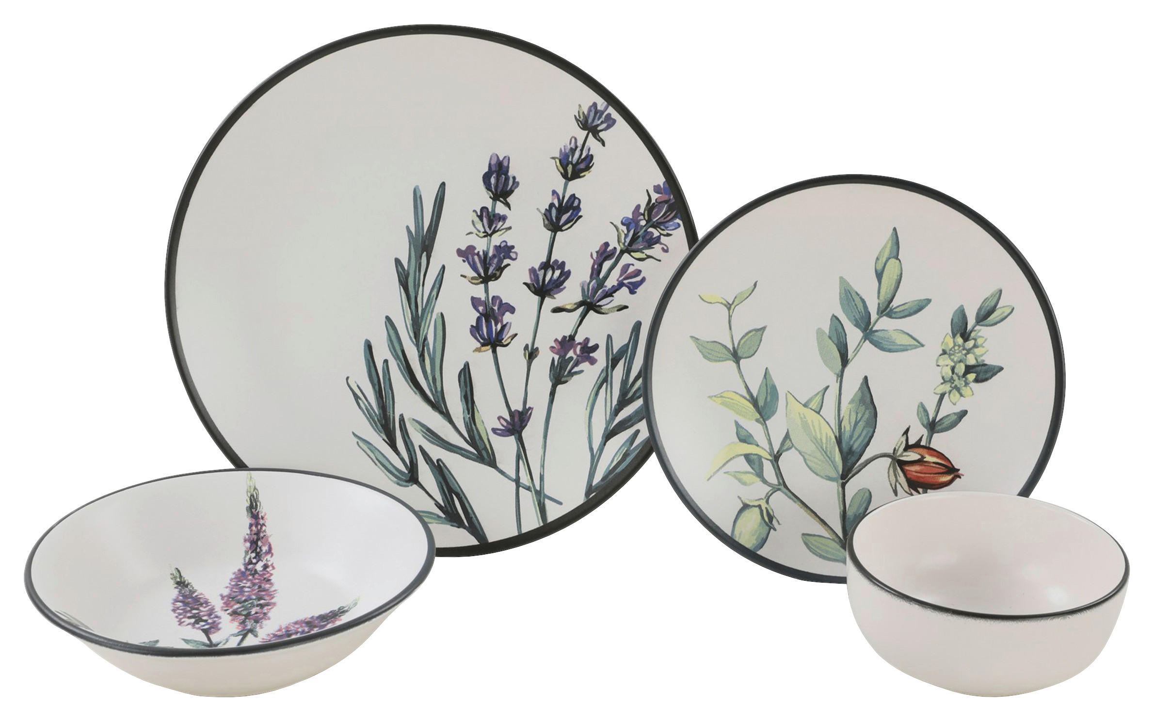 KOMBISERVICE Grün, Weiß 24-teilig  - Weiß/Grün, Basics, Keramik (25/25/2cm) - P & B