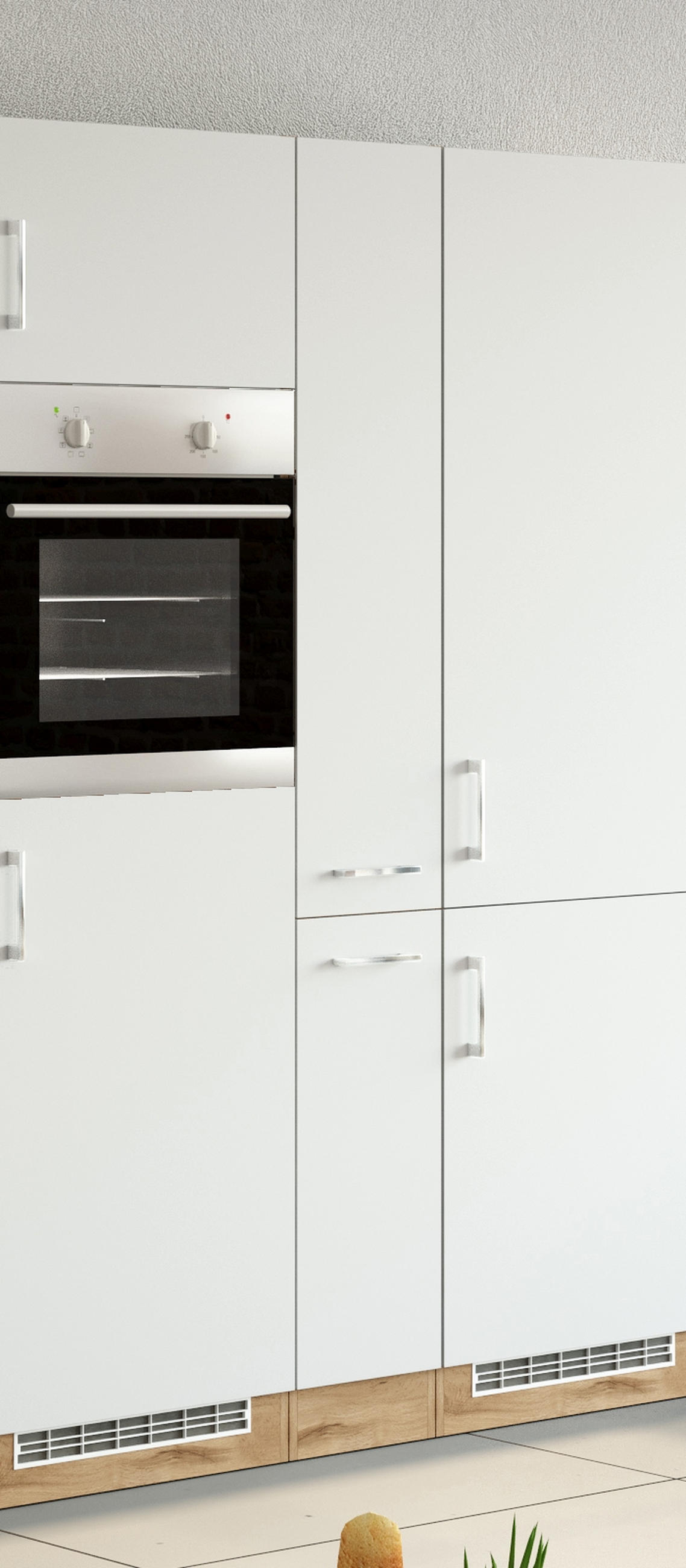 APOTHEKERSCHRANK 30/200/60 cm  in Weiss, Eichefarben  - Chromfarben/Weiss, Modern, Holzwerkstoff/Metall (30/200/60cm) - Held
