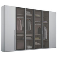 DREHTÜRENSCHRANK Grau, Hellgrau  - Hellgrau/Grau, Trend, Glas/Holzwerkstoff (301/223/60cm) - Novel