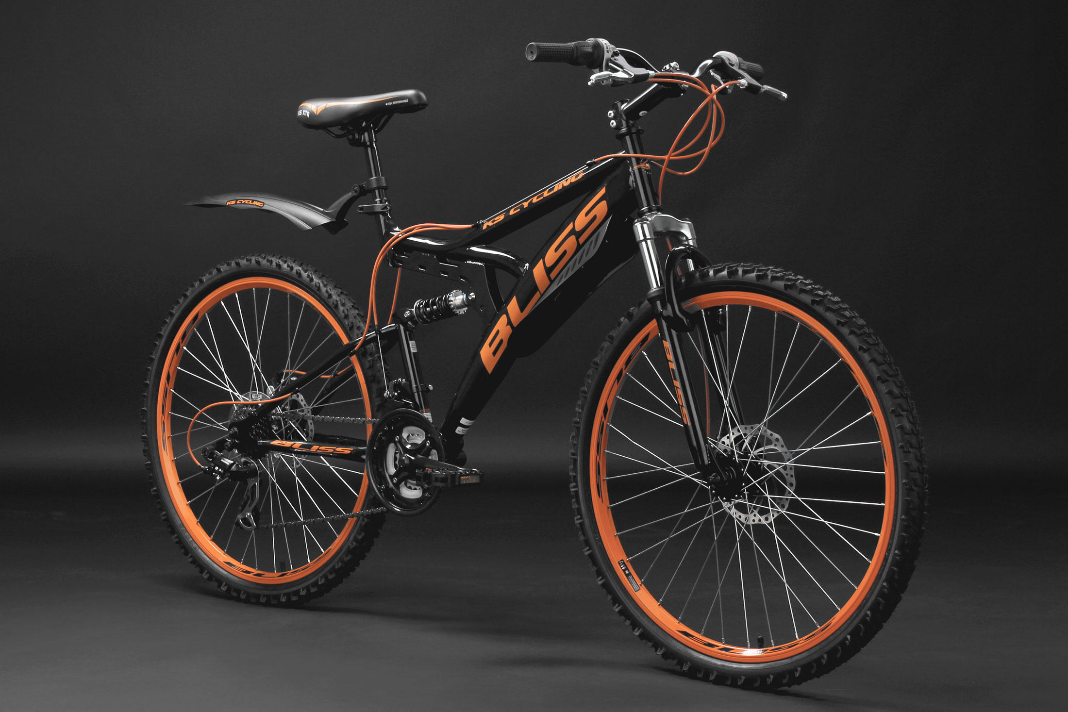MOUNTAINBIKE 26 Zoll Herren  - Schwarz/Orange, Basics, Metall - KS Cycling