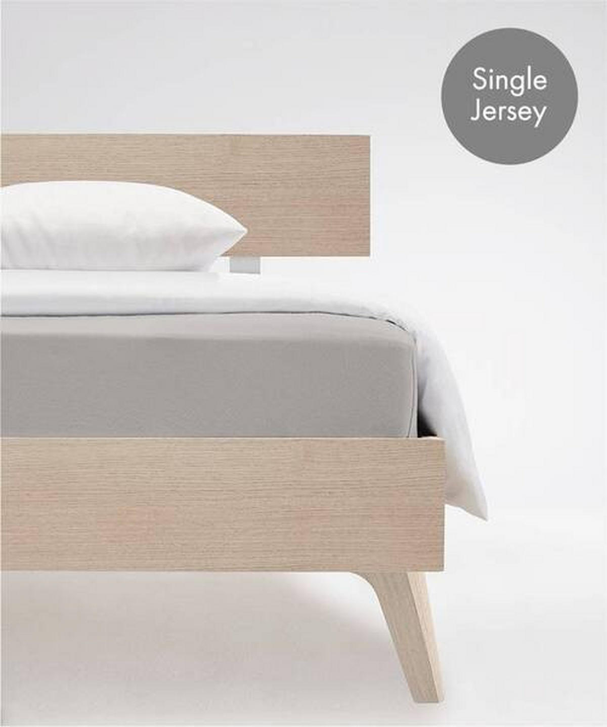 SPANNBETTTUCH Jenny C Single-Jersey  - Grau, Basics, Textil (100/200cm) - Fleuresse