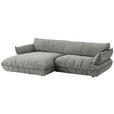 ECKSOFA  in Flachgewebe Grau  185/264 cm  - Schwarz/Grau, Design, Kunststoff/Textil (185/264cm) - Belluti