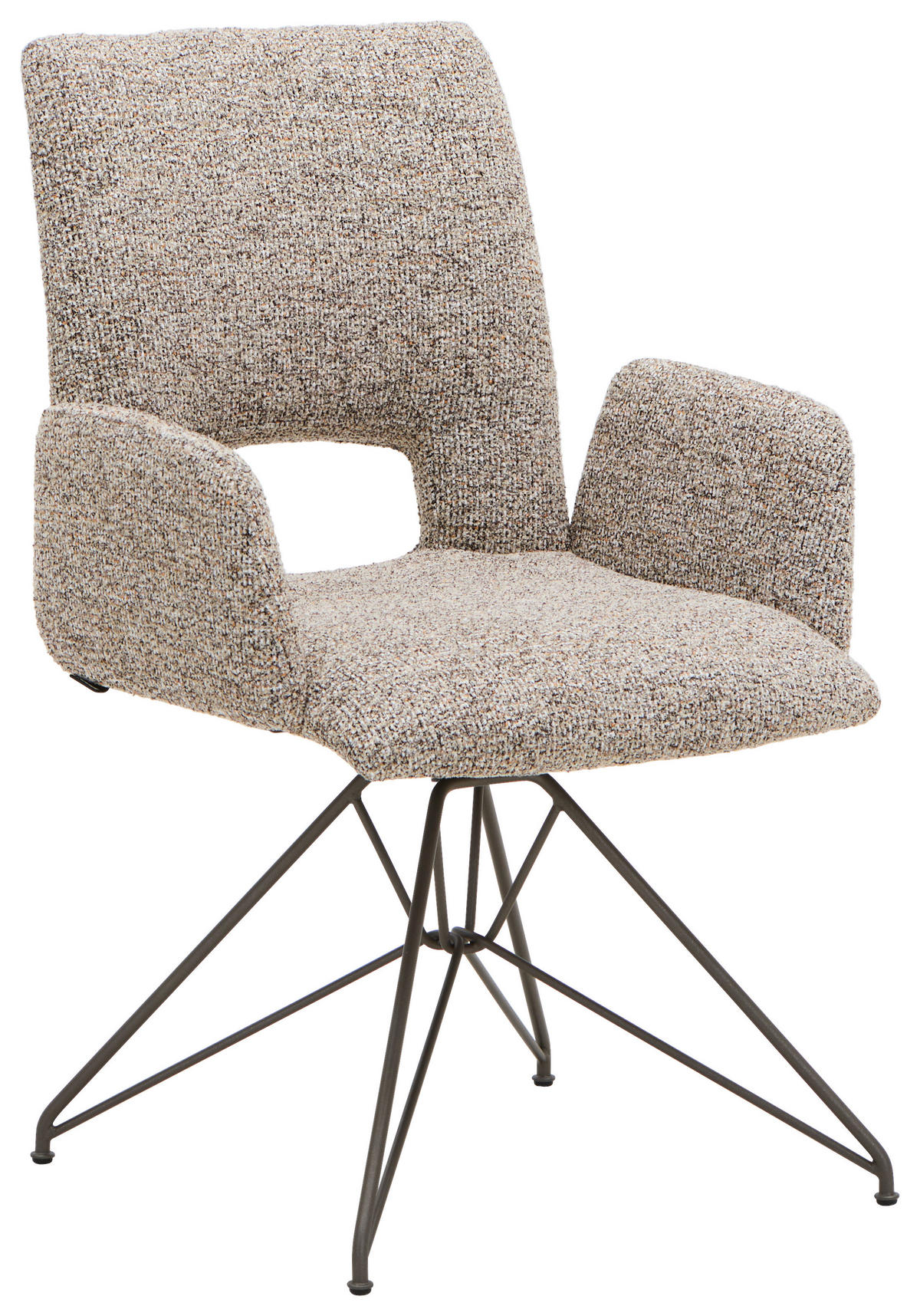ARMLEHNSTUHL  in Stahl Struktur  - Hellbraun/Beigebraun, Design, Textil/Metall (50/92/62cm) - Venjakob