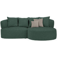 ECKSOFA in Plüsch Dunkelgrün  235/166 cm  - Dunkelgrün/Graubraun, MODERN, Kunststoff/Textil (235/166cm) - Hom`in