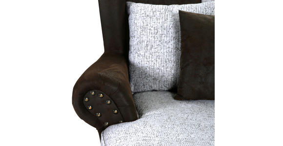 XXL-SESSEL - Dunkelbraun/Hellgrau, ROMANTIK / LANDHAUS, Holz/Textil (125/102/138cm) - Landscape