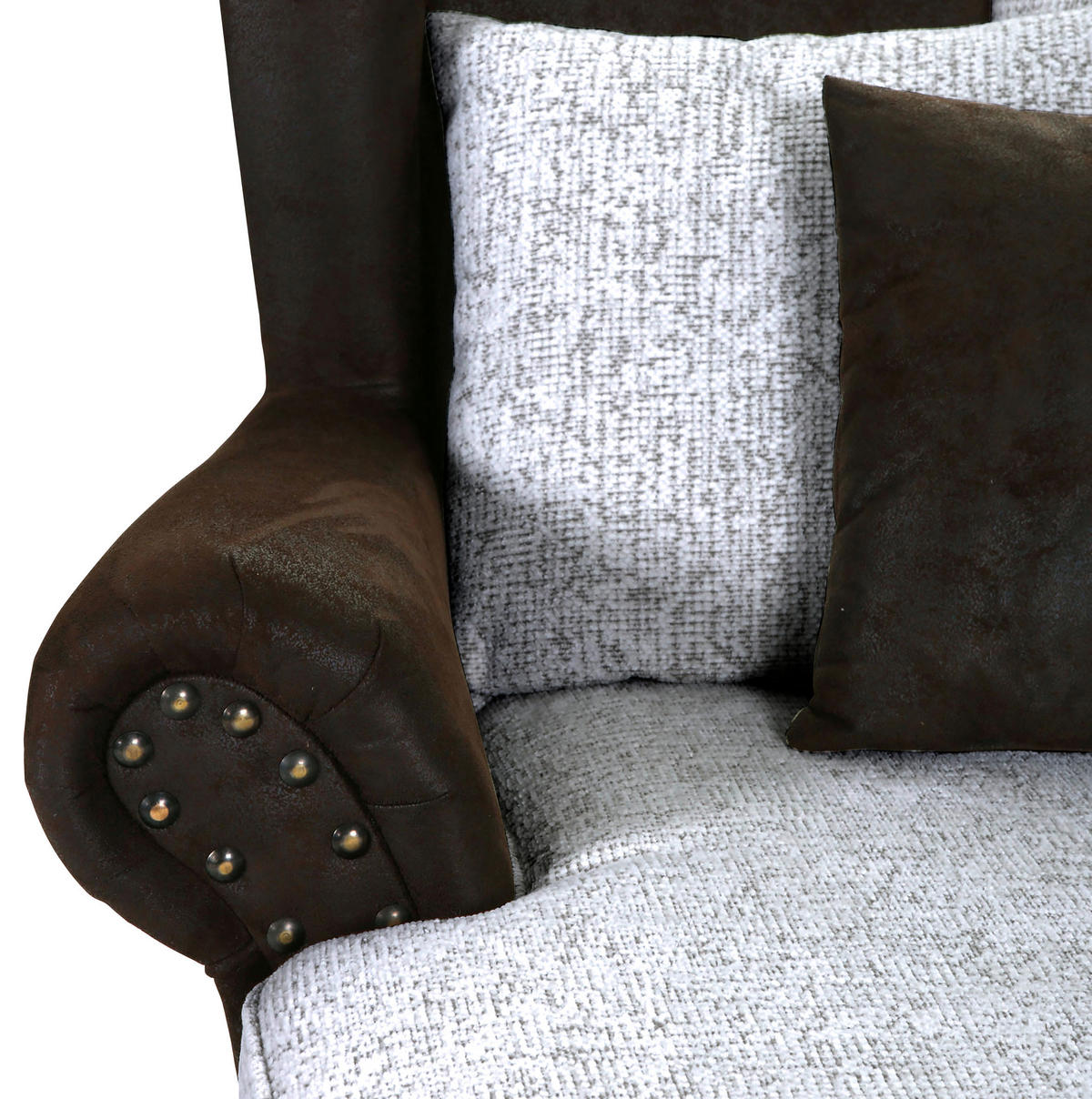 XXL-SESSEL - Dunkelbraun/Hellgrau, ROMANTIK / LANDHAUS, Holz/Textil (125/102/138cm) - Landscape