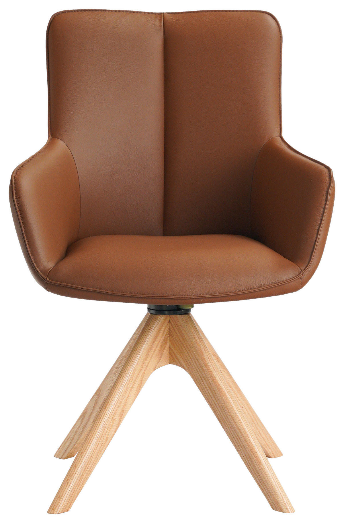 SCAUN CU BRAțE in coniac  - coniac/culoare lemn stejar, Modern, lemn/metal (64/87/60cm) - Novel
