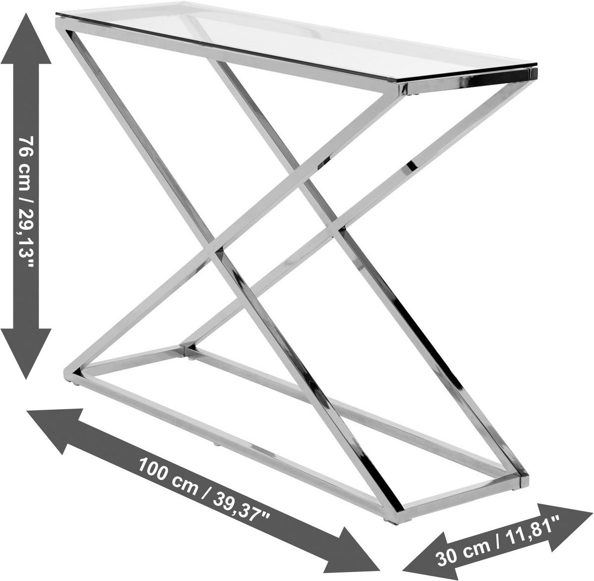 KONSOLENTISCH in Metall, Glas 100/30/74 cm   - Goldfarben/Schwarz, Modern, Glas/Metall (100/30/74cm) - Livetastic