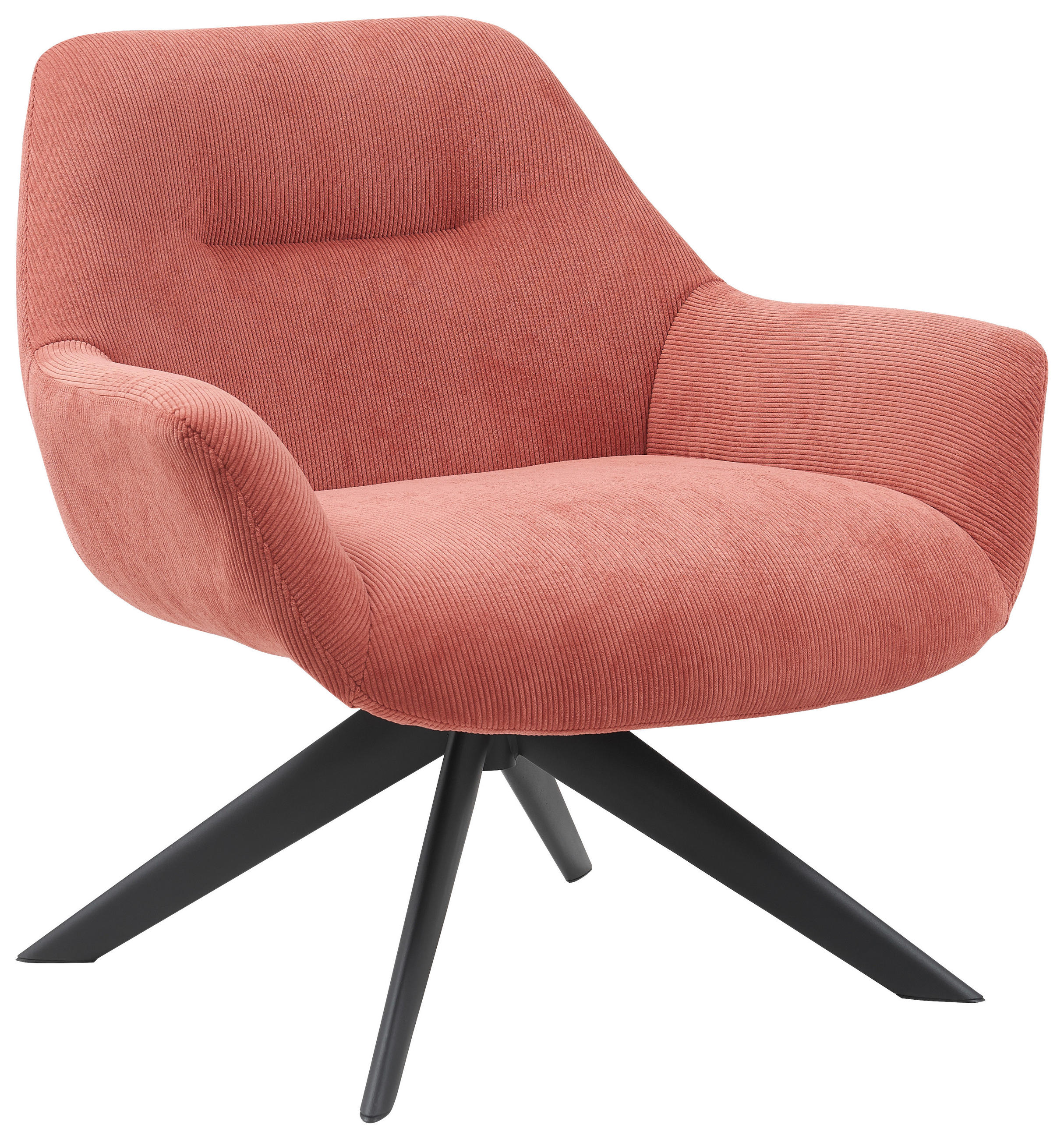 SESSEL in Cord Bronzefarben  - Schwarz/Bronzefarben, Modern, Textil/Metall (78/78/75cm) - MID.YOU