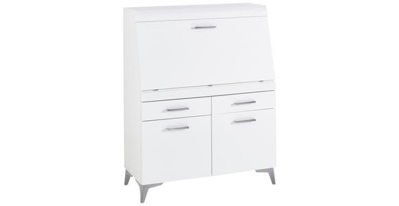 SEKRETÄR Kabeldurchlass, Stauraum - Schwarz/Alufarben, LIFESTYLE, Holzwerkstoff/Kunststoff (98/124/42cm) - Carryhome