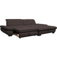 ECKSOFA in Mikrofaser Braun  - Schwarz/Braun, Design, Textil/Metall (290/198cm) - Xora