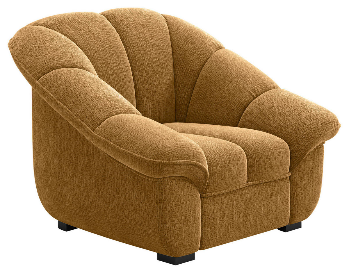 SESSEL in Chenille Senfgelb  - Senfgelb/Schwarz, KONVENTIONELL, Kunststoff/Textil (110/88/104cm) - Welnova