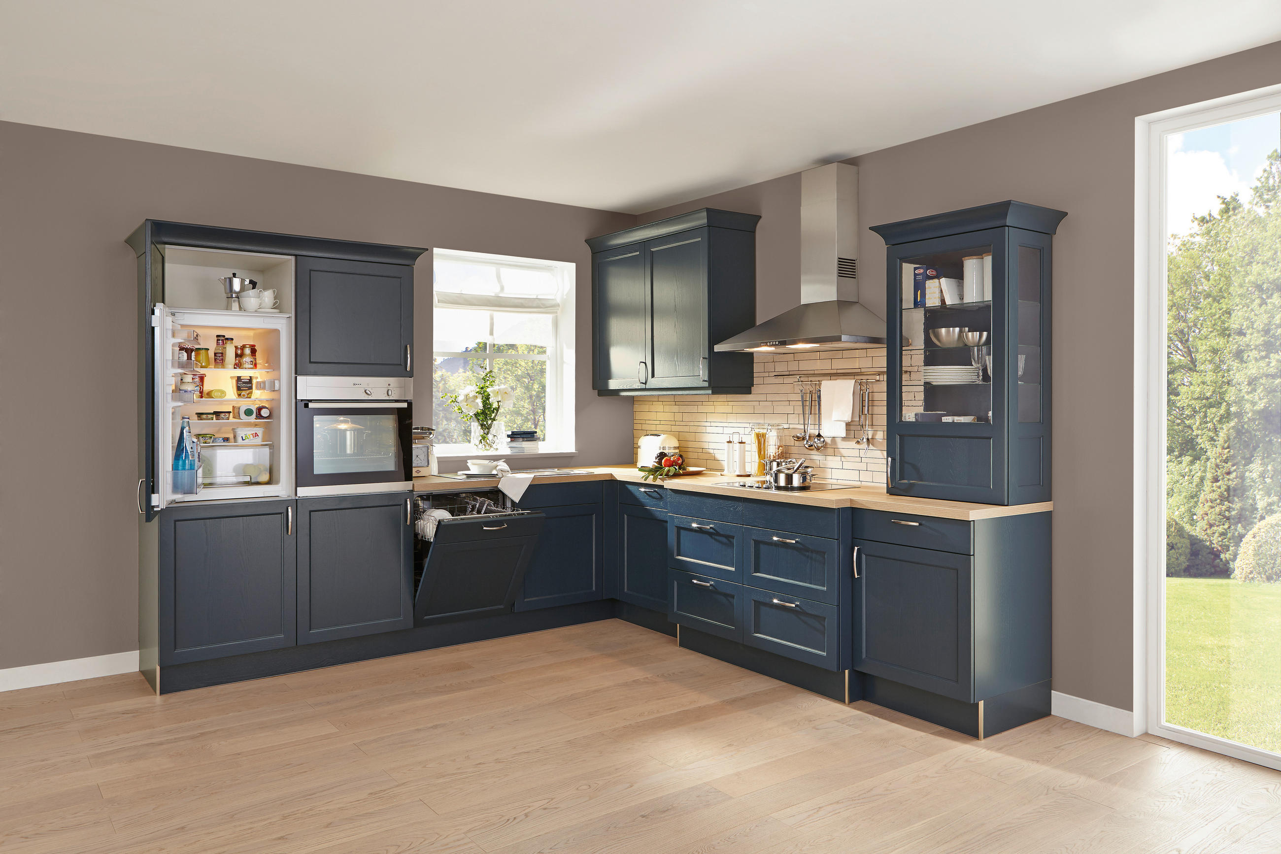 EINBAUKÜCHE BRISTOL  - Blau, LIFESTYLE, Holzwerkstoff - Moderano