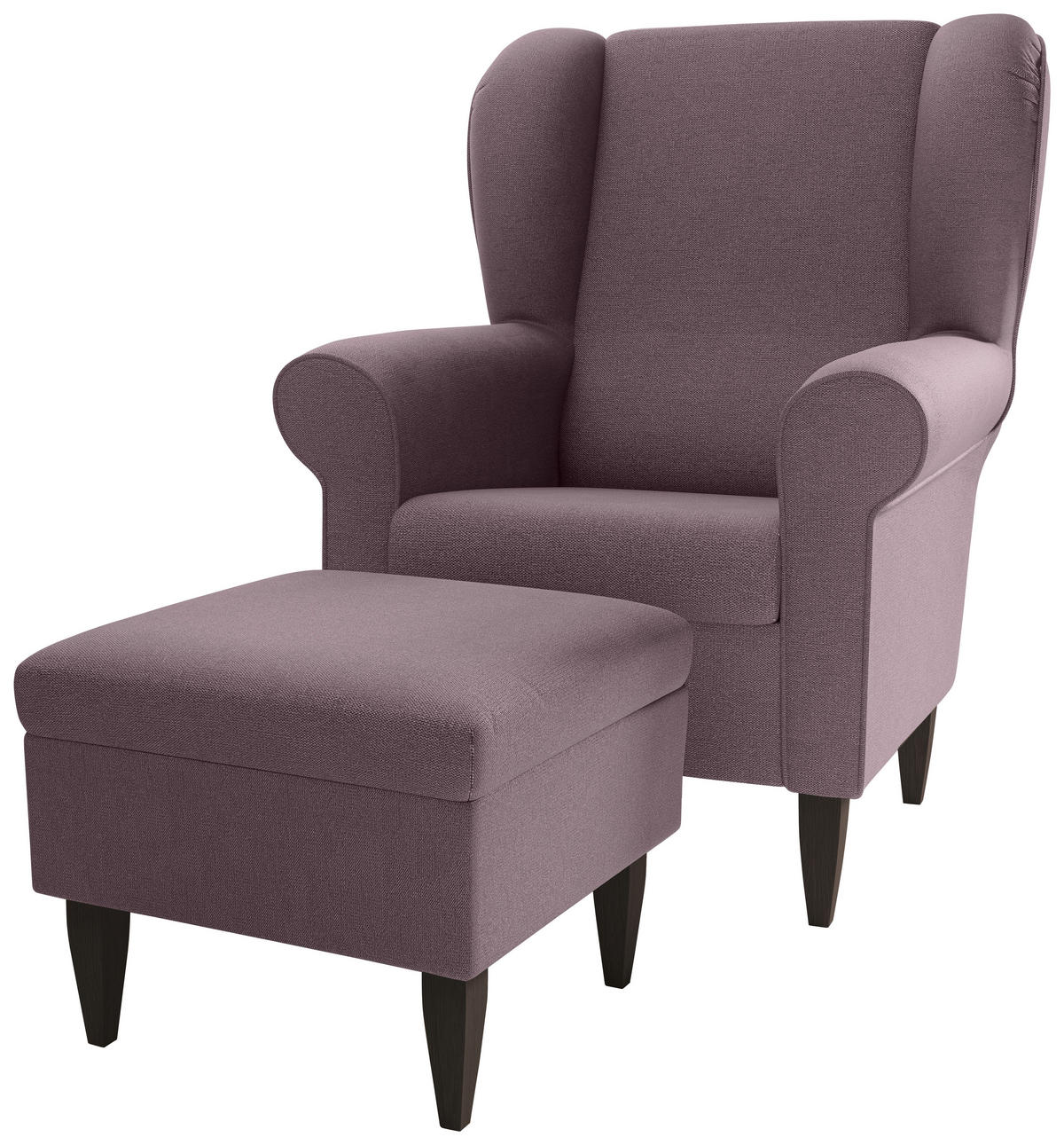 SESSELSET Struktur Bordeaux  - Wengefarben/Bordeaux, Konventionell, Holz/Textil (80/102/86cm) - Livetastic