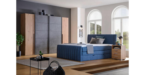 BOXSPRINGBETT 180/200 cm  in Blau  - Blau/Schwarz, KONVENTIONELL, Kunststoff/Textil (180/200cm) - Carryhome