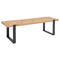 BETTBANK Wildeiche Eichefarben  - Eichefarben/Anthrazit, Design, Holz/Metall (140/40/44cm) - Musterring